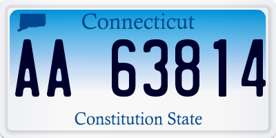 CT license plate AA63814