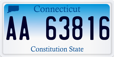 CT license plate AA63816