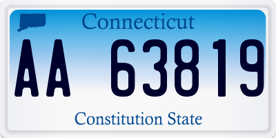 CT license plate AA63819