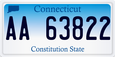 CT license plate AA63822