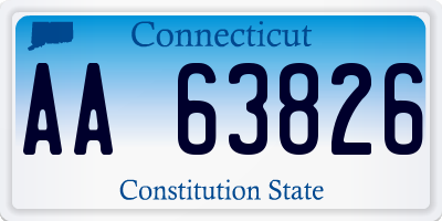 CT license plate AA63826