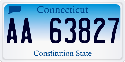 CT license plate AA63827