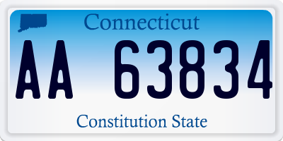 CT license plate AA63834