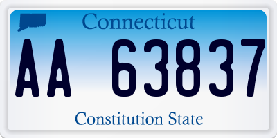 CT license plate AA63837