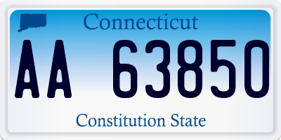 CT license plate AA63850