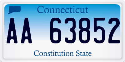 CT license plate AA63852