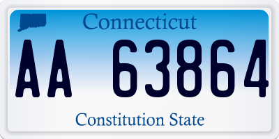 CT license plate AA63864