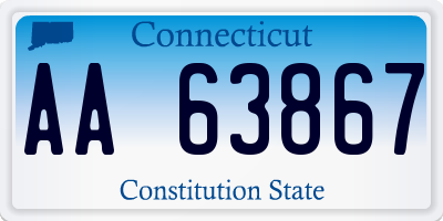 CT license plate AA63867