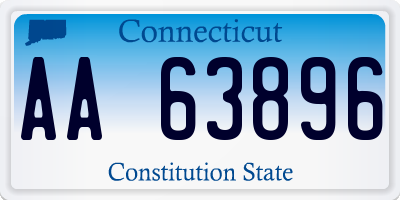 CT license plate AA63896