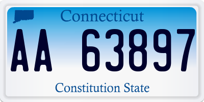 CT license plate AA63897