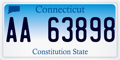 CT license plate AA63898