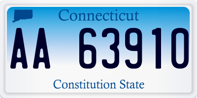 CT license plate AA63910