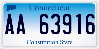 CT license plate AA63916