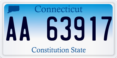 CT license plate AA63917