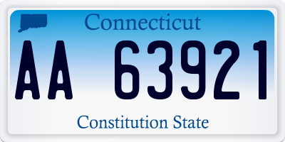 CT license plate AA63921