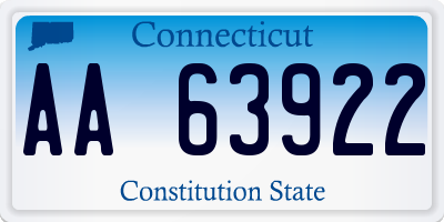 CT license plate AA63922