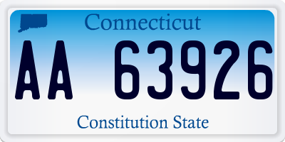 CT license plate AA63926