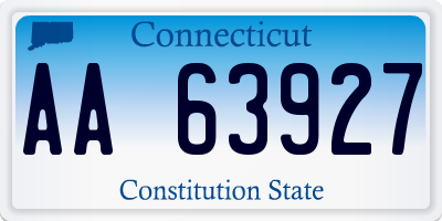 CT license plate AA63927