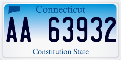 CT license plate AA63932