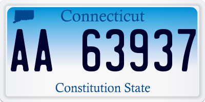 CT license plate AA63937