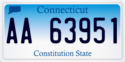 CT license plate AA63951