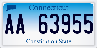 CT license plate AA63955