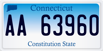 CT license plate AA63960