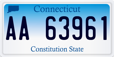 CT license plate AA63961