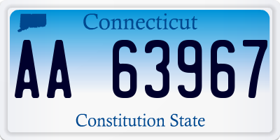 CT license plate AA63967