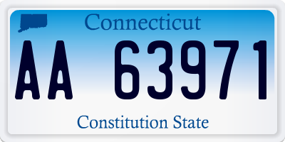 CT license plate AA63971