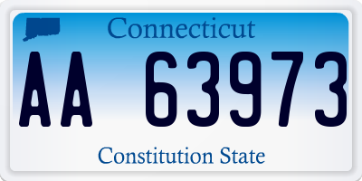 CT license plate AA63973