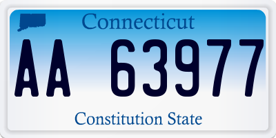 CT license plate AA63977