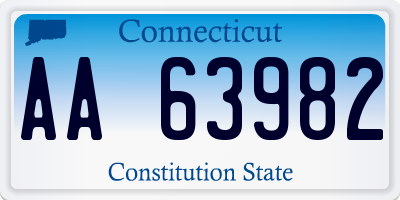 CT license plate AA63982