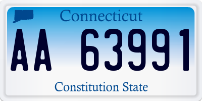 CT license plate AA63991