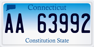 CT license plate AA63992