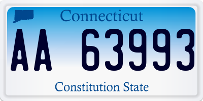 CT license plate AA63993