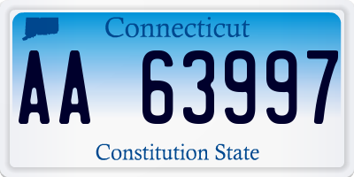 CT license plate AA63997