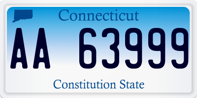 CT license plate AA63999