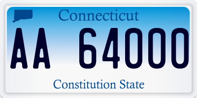 CT license plate AA64000