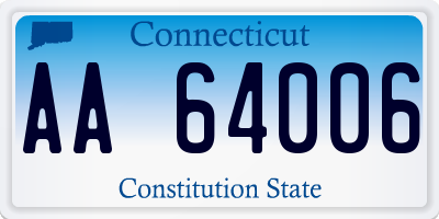 CT license plate AA64006