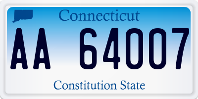 CT license plate AA64007