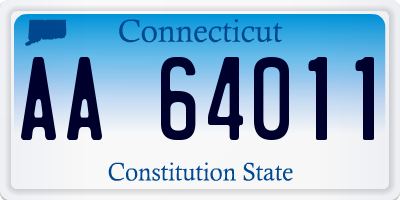 CT license plate AA64011