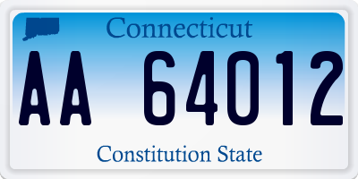 CT license plate AA64012