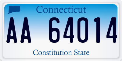 CT license plate AA64014