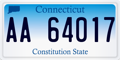 CT license plate AA64017