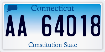 CT license plate AA64018