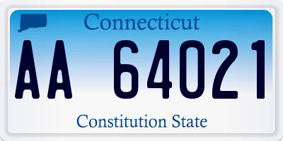 CT license plate AA64021