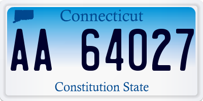 CT license plate AA64027