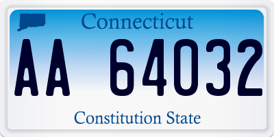 CT license plate AA64032