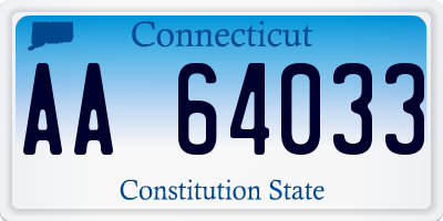 CT license plate AA64033